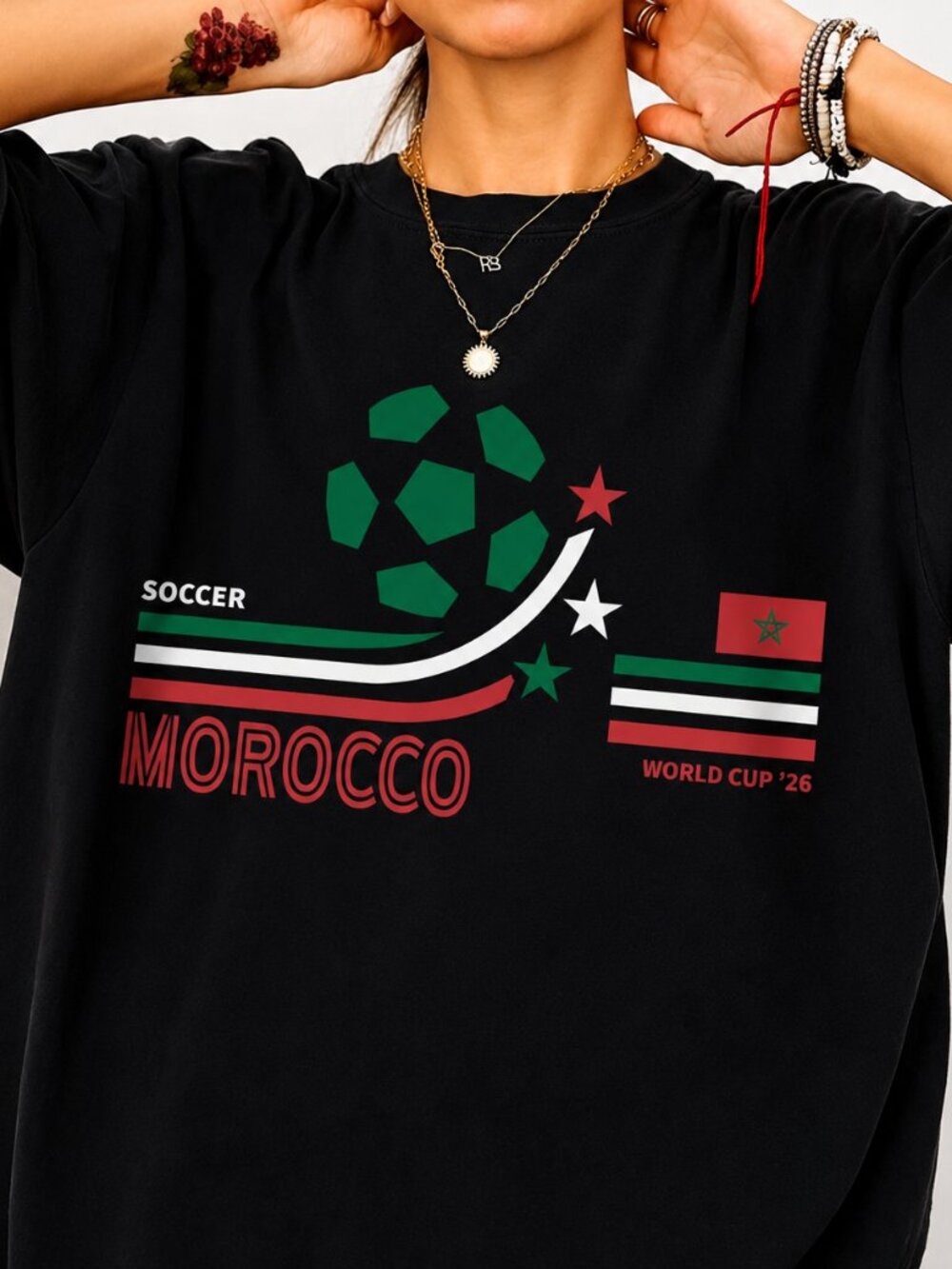 Vintage Morocco Soccer Tee, Retro Football Fan Graphic Shirt